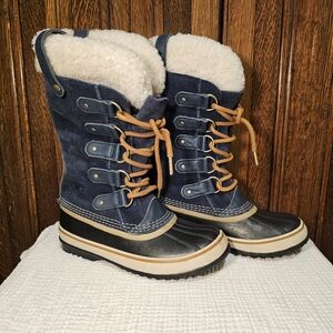 Sorel Joan Of Artic Blue Suede Boots